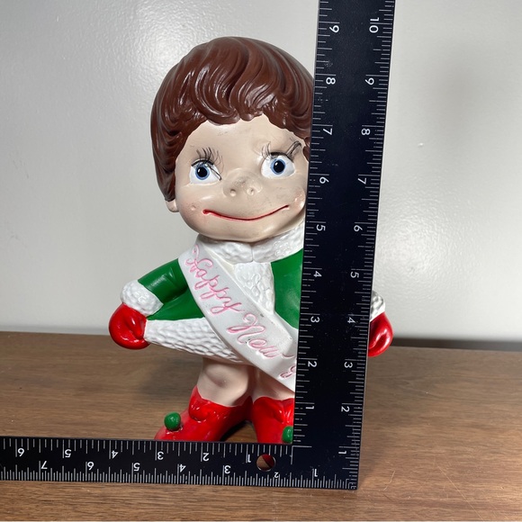 Vintage Atlantic Mold Happy New Year Baby Ceramic Christmas Figurine HandPainted - Picture 10 of 11